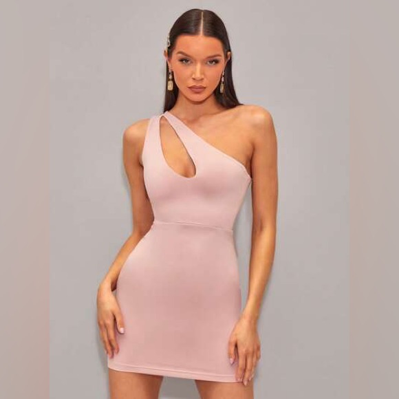 Brand New With Tag Pink One-Shoulder Dress